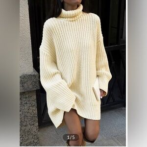 Commense Minimalist ￼Turtleneck Sweater Dress